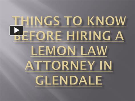 lemon law attorney glendale