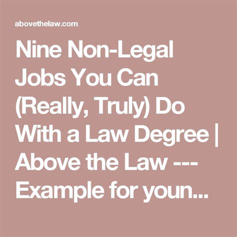 best non law jobs for attorneys