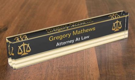 attorney at law desk plate