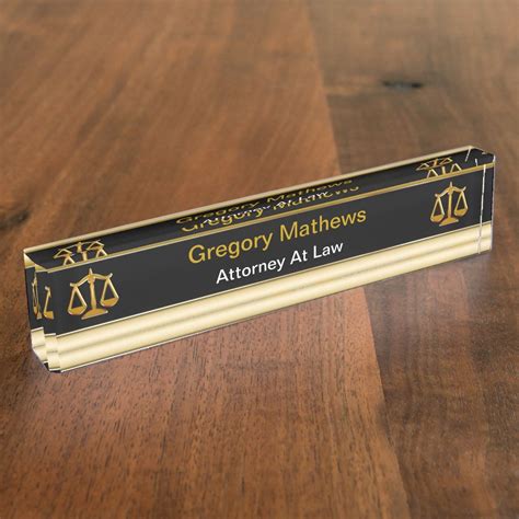 attorney at law desk plate