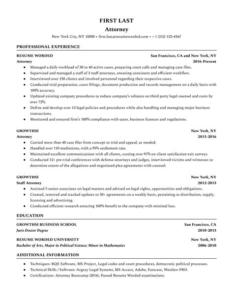 attorney at law cv