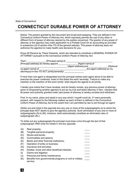 connecticut power of attorney law